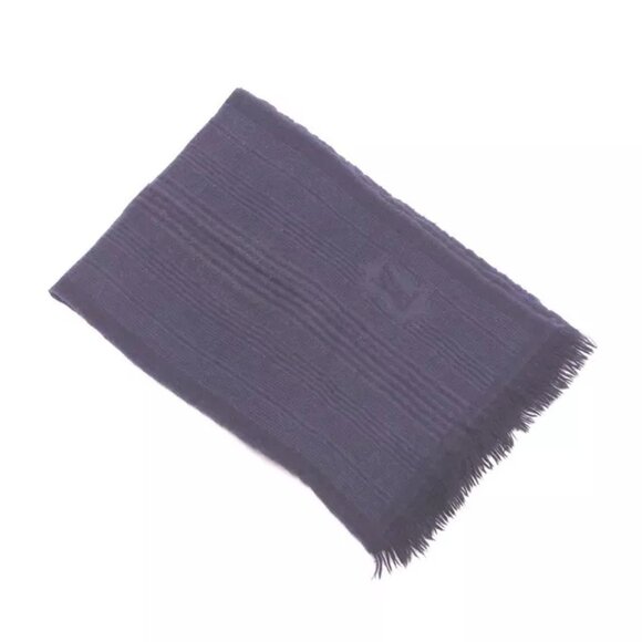 Louis Vuitton Scarf Grey Black Woman Authentic Used - Picture 1 of 6